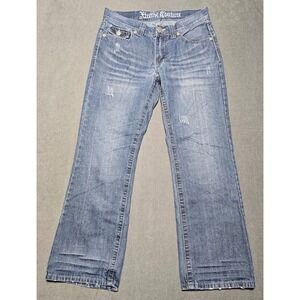 Xtreme Couture Mens Bootcut Jeans Distressed Embellished Cross Pockets 30x30 Y2K